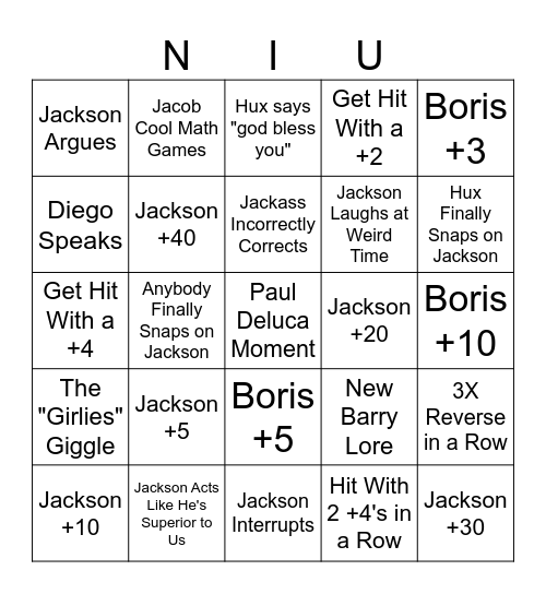 664 Bingo Card