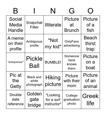 Bumble Bingo! Bingo Card