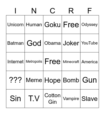 Infinite Possibilities Bingo Card