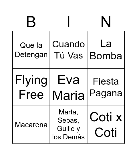 Bingo de les Festes del Carrer Bingo Card