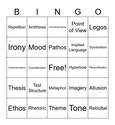 EOC Bingo Card