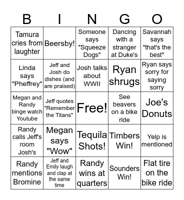 Memorial Day 2016!! Bingo Card