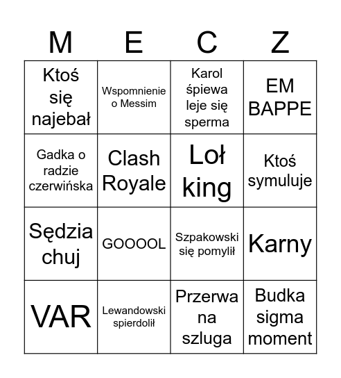 MECZ Bingo Card