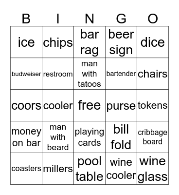 BAR BINGO Card