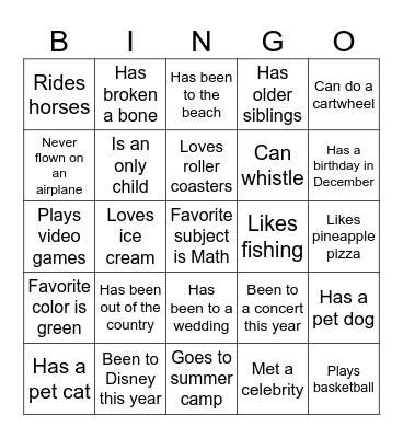 ICEBREAKER BINGO Card