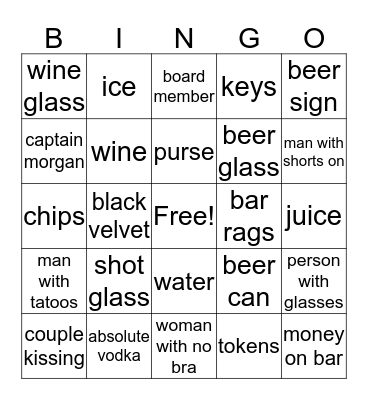 BAR BINGO Card