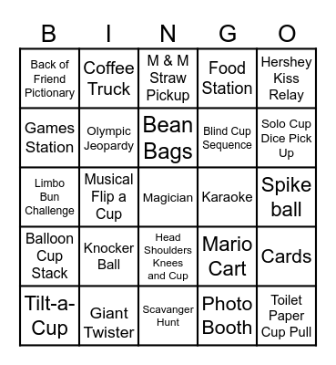 Post Prom Bingo Card