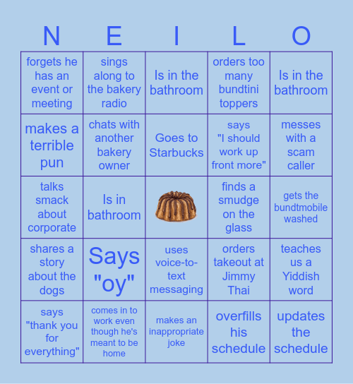 Neil Bingo Card