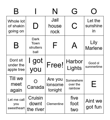 SINGO! Bingo Card