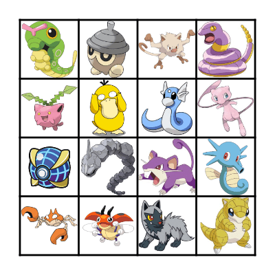 Pokemon Bingo Card