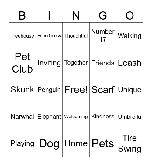 Strictly NO Elephants Bingo Card