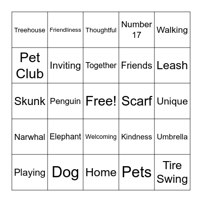 Strictly NO Elephants Bingo Card