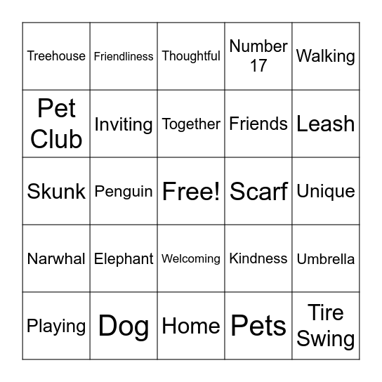 Strictly NO Elephants Bingo Card