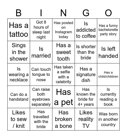 Find someone who.. Bingo Card