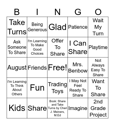 August's Bingo Card