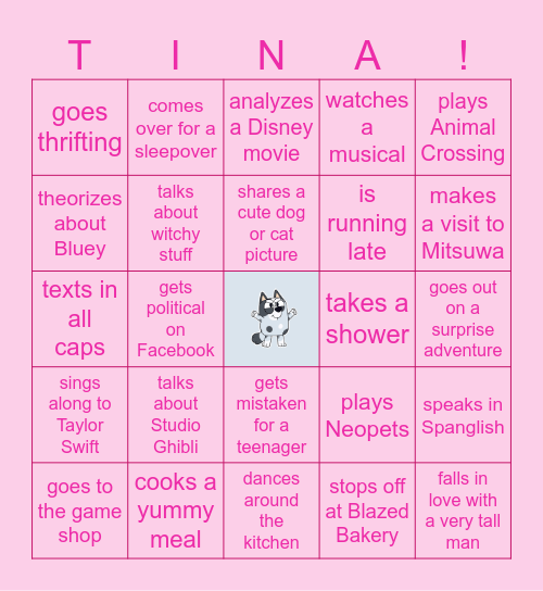 Cristina Bingo Card