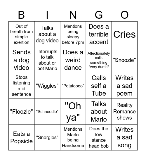 Berry Bingo Card