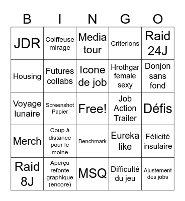 FF14 Bingo Card