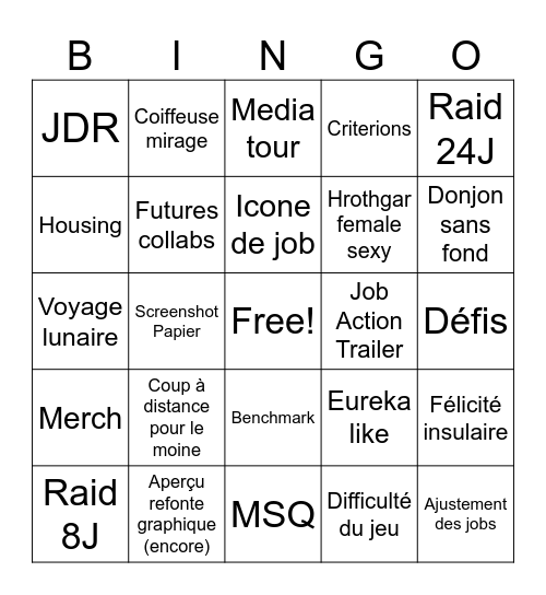 FF14 Bingo Card