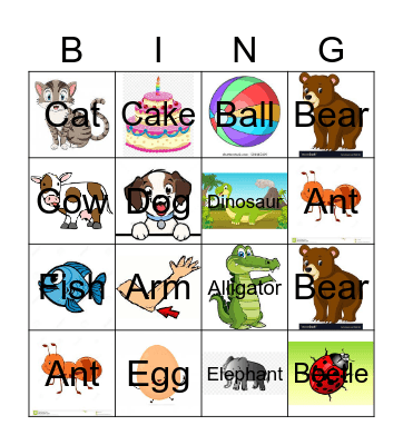 A B C D E F Bingo Card