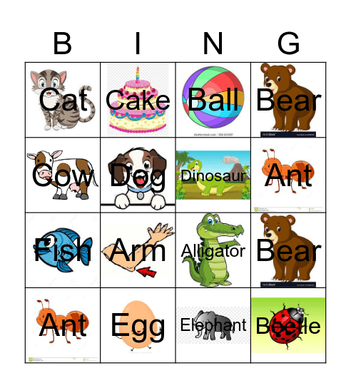 A B C D E F Bingo Card