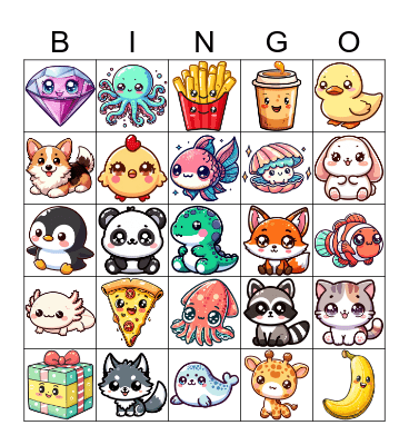 Kawaii Bingo Card
