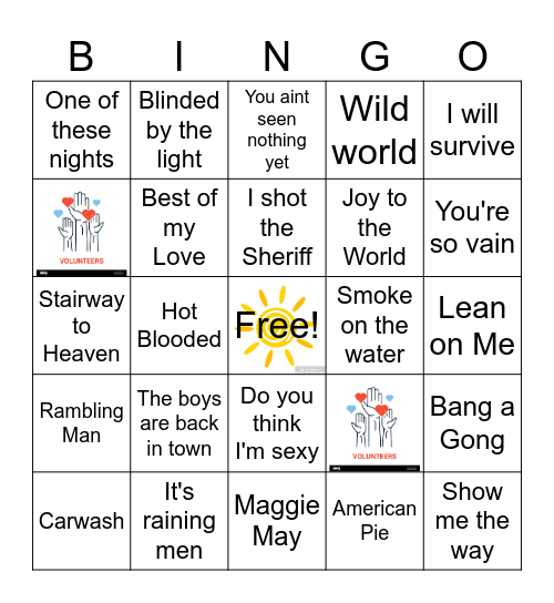 70s club music trivia Bingo Card