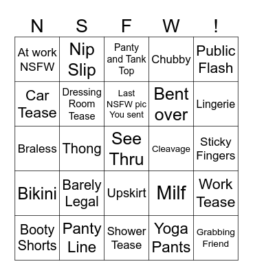 Whisper Bingo Card
