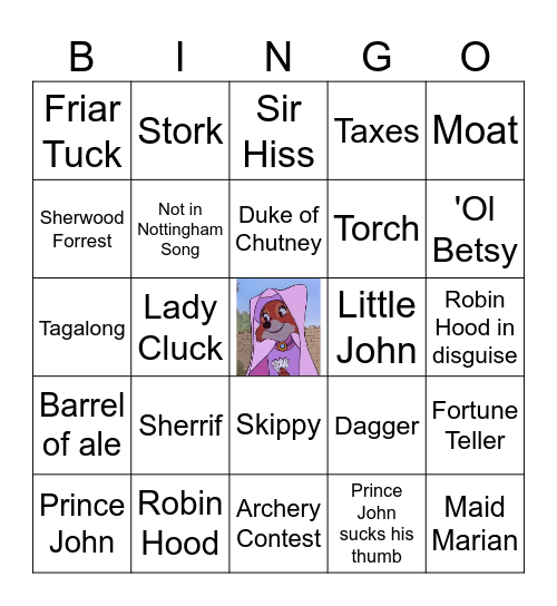 Robin Hood Bingo Card