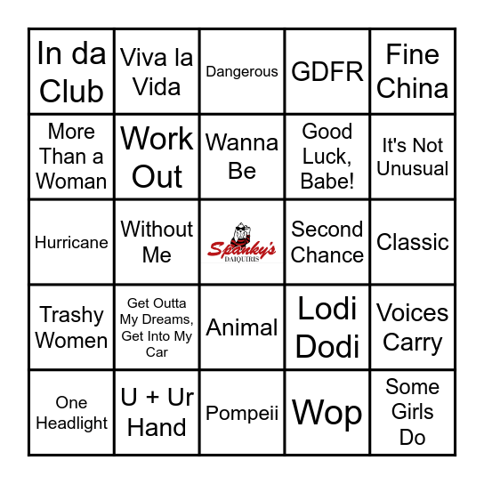 Spanky's Music Bingo 4/10/24 Bingo Card
