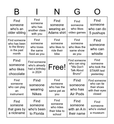 Smith 5/6 KAP Bingo Card
