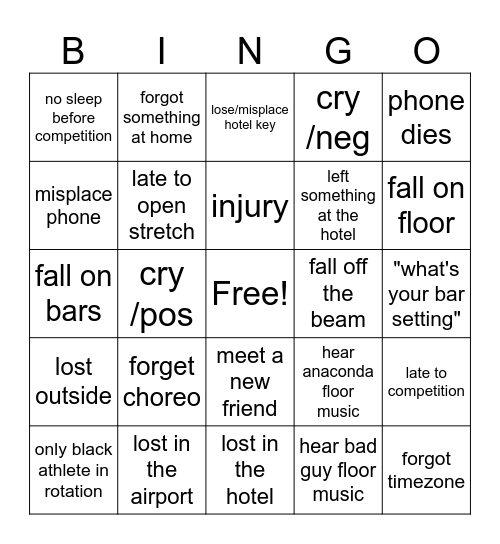 2024 nationals bingo Card