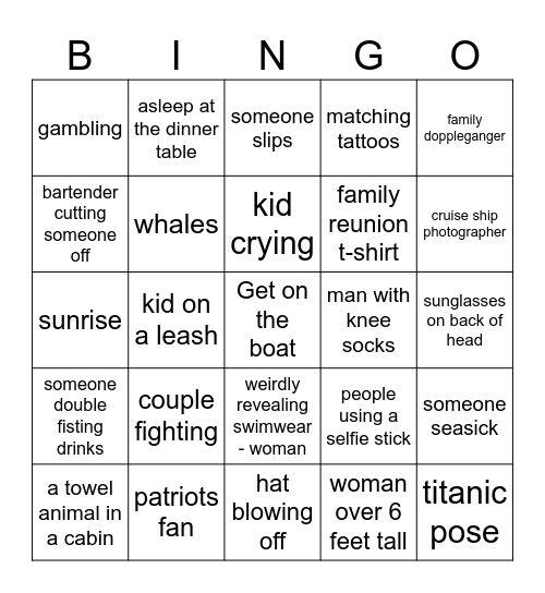 Friendcation 2024 Bingo Card