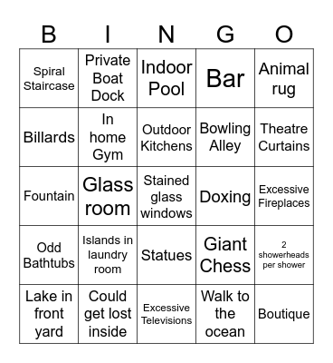 Rich house Bingo Card