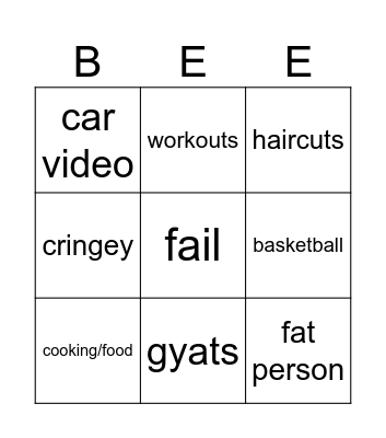 BFM BINGO Card