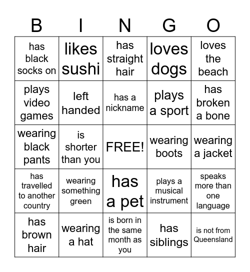 FIND SOMEONE WHO... Bingo Card