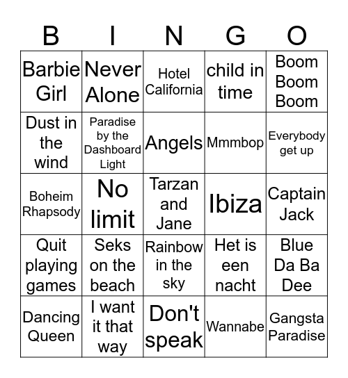 Bennenboxen Bingo!! Bingo Card