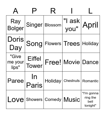The one in France Bingo Card