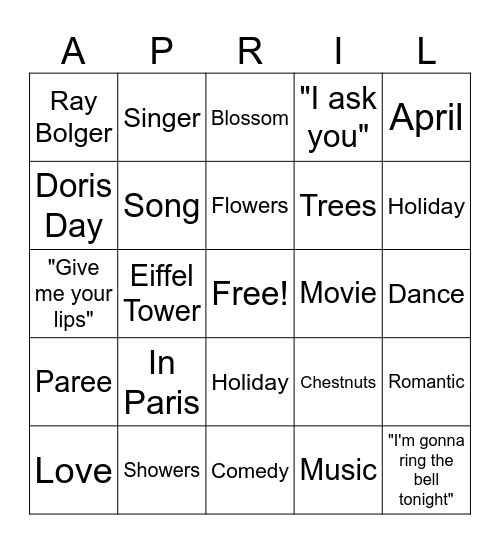 The one in France Bingo Card