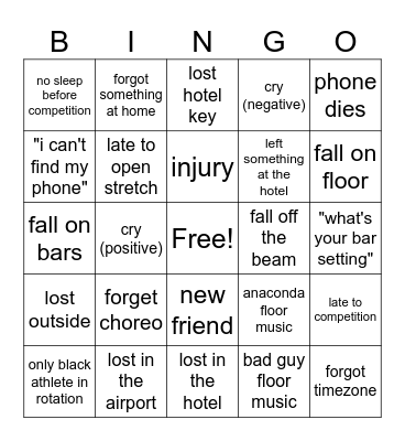 2024 nationals bingo Card