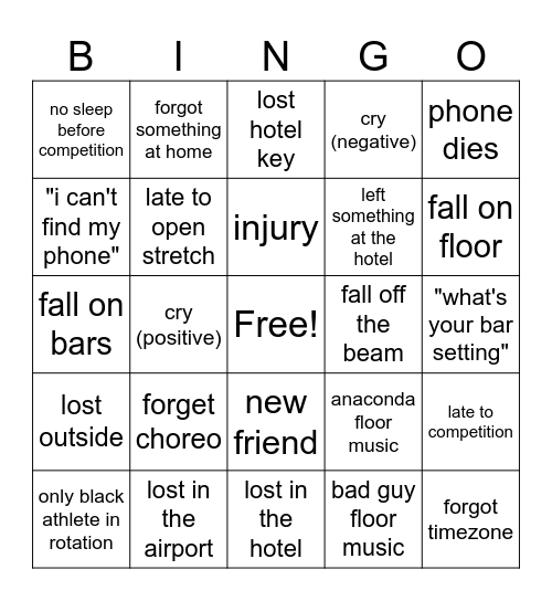 2024 nationals bingo Card