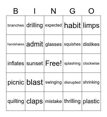 1st grade review Bingo Card