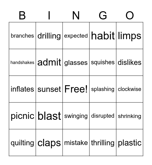 1st grade review Bingo Card