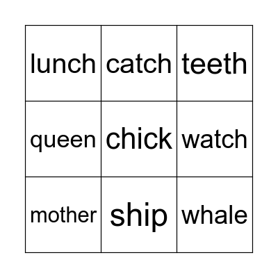 Phonics 4 - Unit 4 & 5 Bingo Card