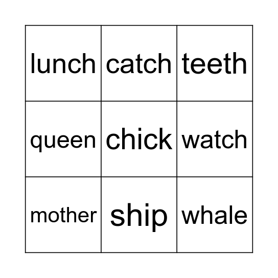Phonics 4 - Unit 4 & 5 Bingo Card