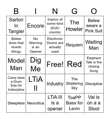 BEAT 2024 Bingo Card
