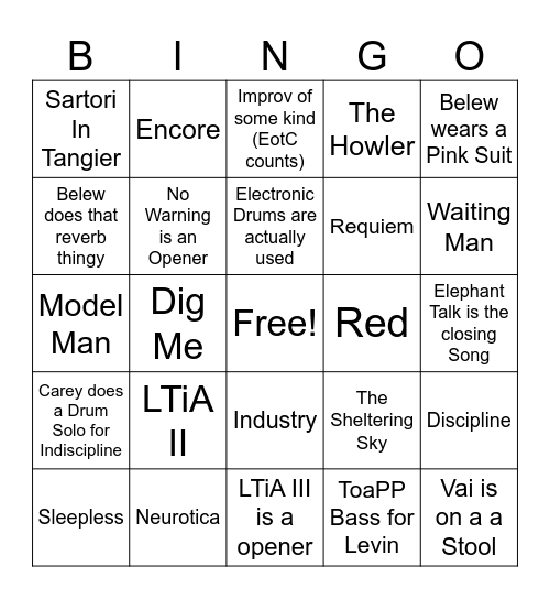 BEAT 2024 Bingo Card