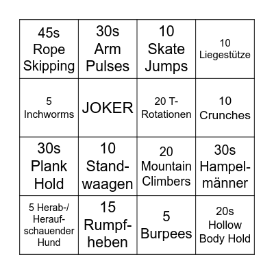 FITNESS-BINGO Card