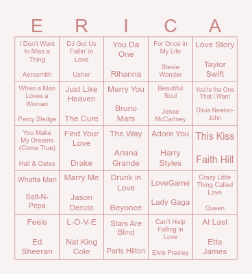 BRIDAL BINGO Card