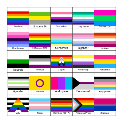 Pride Flag Bingo Card